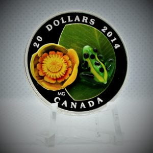 2014 Canada $20 Water-Lily & Leopard Frog 1oz Silver Coin