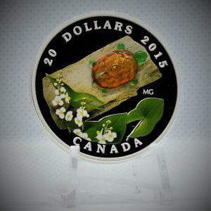 2015 Canada $20 Turtle with Broadleaf Arrowhead Flower 1oz Silver Coin